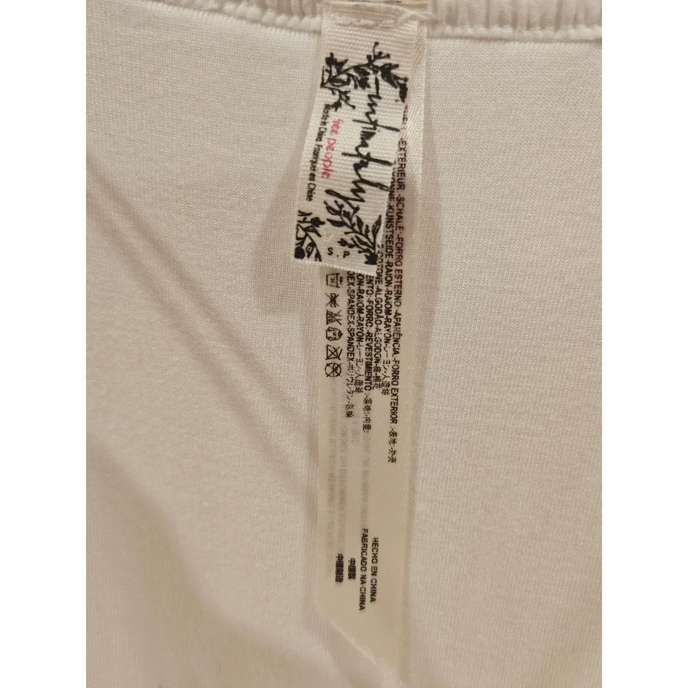 Free People No Lies White Tiered Ruffle Tassel Tie Bodysuit Small OB654868 - Picture 4 of 5